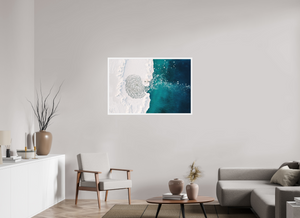 45 x 30″, Direct print on aluminum - white frame Pancake Lagoon