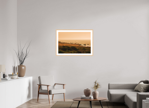 36 x 24″, Fine art print - maple frame Wildfire Dusk
