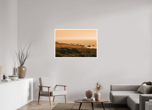 45 x 30″, Direct print on aluminum - white frame Wildfire Dusk