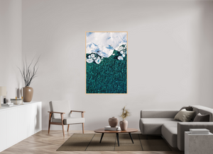 40 x 60″, Direct print on aluminum - maple frame Crawl