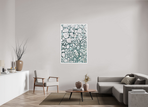 36 x 54″, Direct print on aluminum - white frame Medley