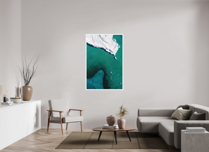 36 x 54″, Direct print on aluminum - white frame Dueling