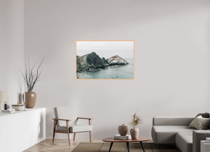 45 x 30″, Direct print on aluminum - maple frame Cape San Martin